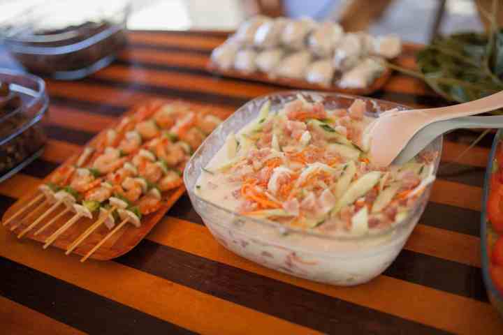 Plates of local food in Bora Bora